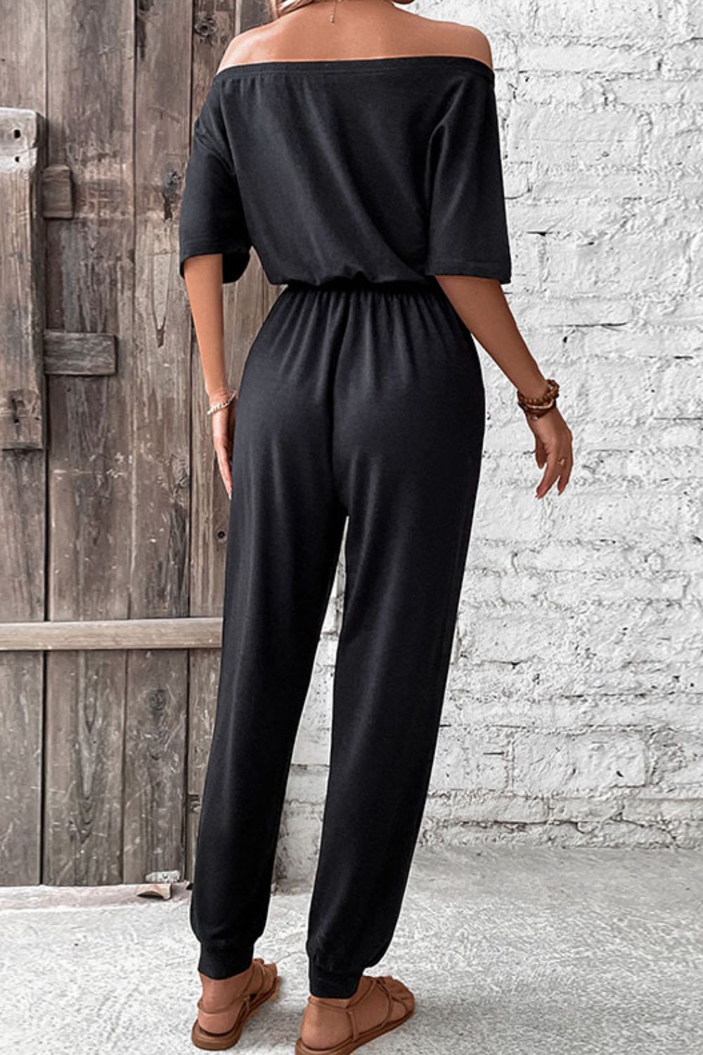 Off-Shoulder Jumpsuit with Pockets king-general-store-5710.myshopify.com