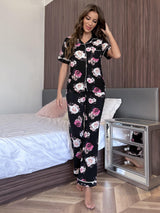 Floral Short Sleeve Shirt and Pants Lounge Set king-general-store-5710.myshopify.com