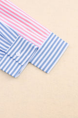 Striped Two-Tone Long Sleeve Shirt with Pocket king-general-store-5710.myshopify.com