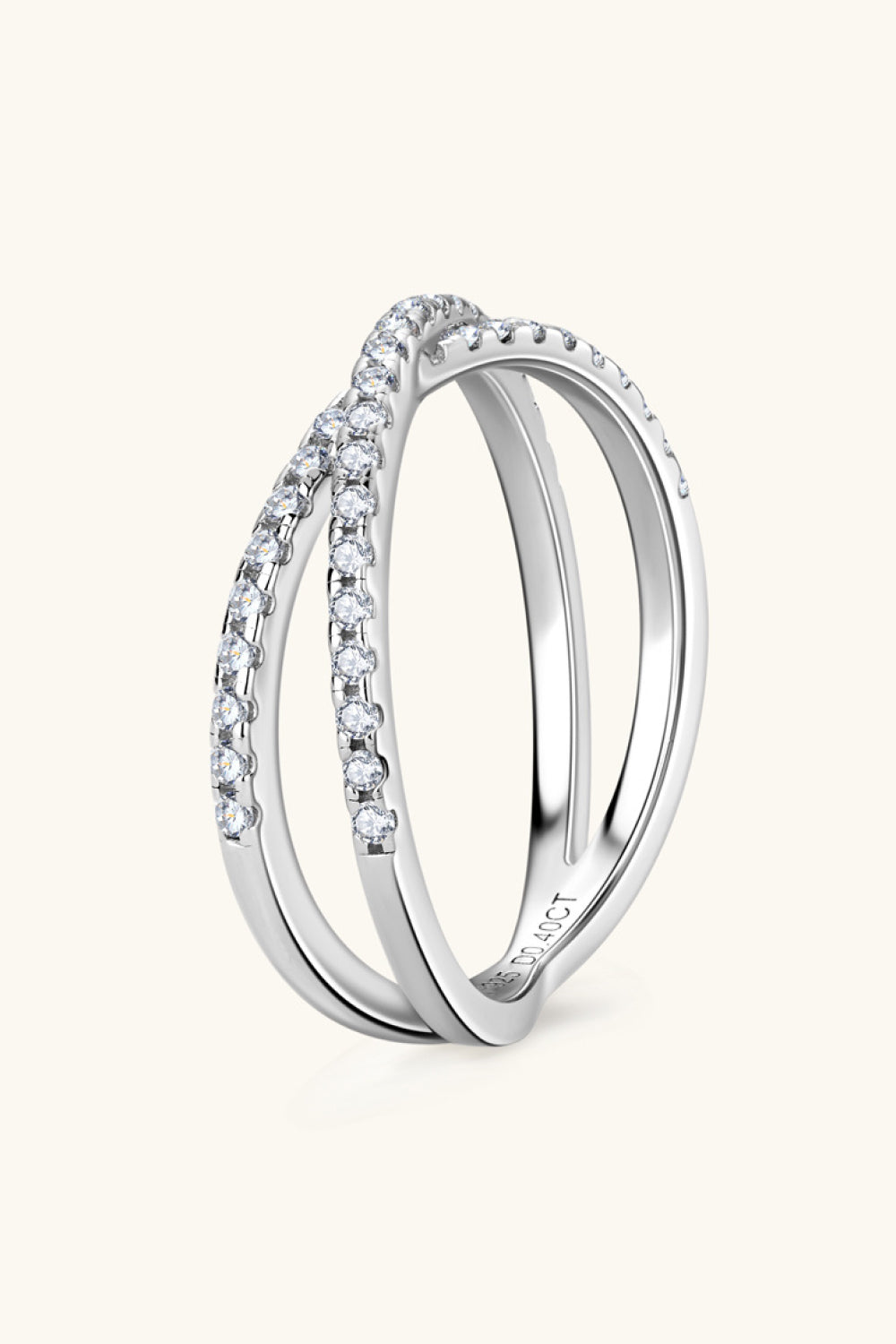 Moissanite 925 Sterling Silver Crisscross Ring king-general-store-5710.myshopify.com