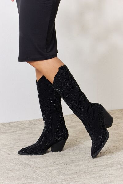 Forever Link Rhinestone Knee High Cowboy Boots king-general-store-5710.myshopify.com