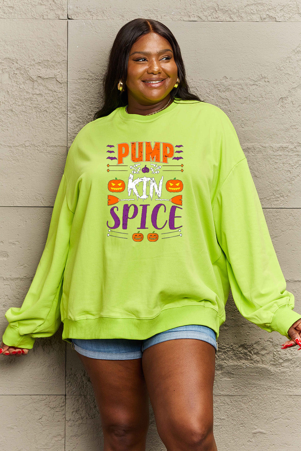 Simply Love Full Size PUMPKIN SPICE Graphic Sweatshirt king-general-store-5710.myshopify.com