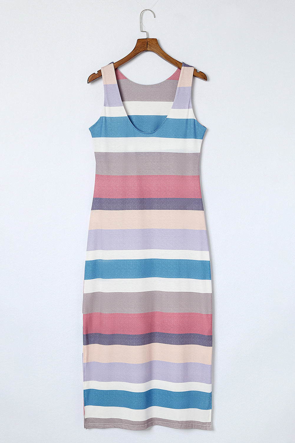 Striped Slit Sleeveless Maxi Dress king-general-store-5710.myshopify.com