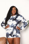 Double Take Tie-Dye Round Neck Top and Shorts Lounge Set king-general-store-5710.myshopify.com