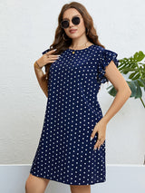 Plus Size Polka Dot Round Neck Dress king-general-store-5710.myshopify.com