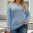 Plus Size Sheer Striped Sleeve V-Neck Top king-general-store-5710.myshopify.com