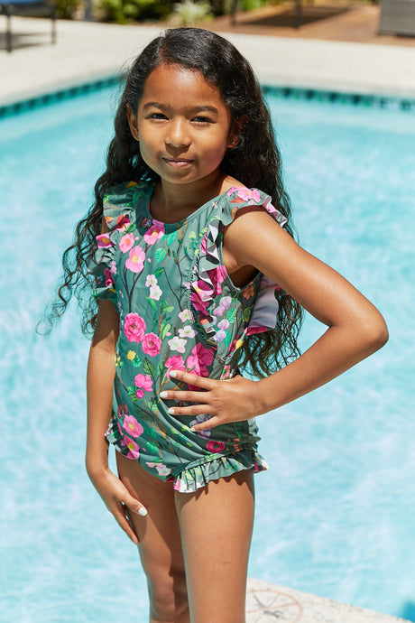 Marina West Swim Bring Me Flowers V-Neck One Piece Swimsuit In Sage king-general-store-5710.myshopify.com