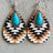 Turquoise Teardrop Shape Wooden Dangle Earrings king-general-store-5710.myshopify.com