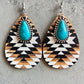 Turquoise Teardrop Shape Wooden Dangle Earrings king-general-store-5710.myshopify.com