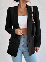 Shawl Collar Long Sleeve Blazer king-general-store-5710.myshopify.com