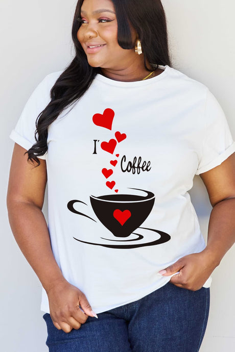 Simply Love Full Size I LOVE COFFEE Graphic Cotton Tee king-general-store-5710.myshopify.com