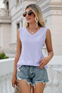 Eyelet V-Neck Tank king-general-store-5710.myshopify.com