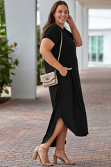 Plus Size V-Neck Short Sleeve Maxi Dress king-general-store-5710.myshopify.com