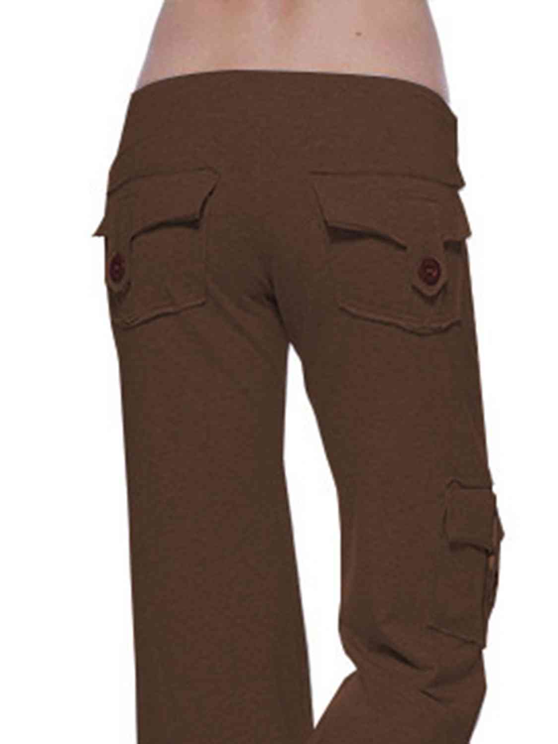 Mid Waist Pants with Pockets king-general-store-5710.myshopify.com