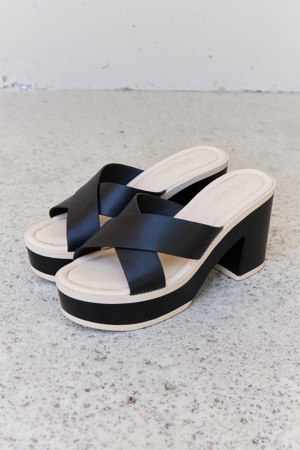 Weeboo Cherish The Moments Contrast Platform Sandals in Black king-general-store-5710.myshopify.com